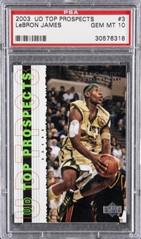 2003-04 Upper Deck Prospects #3 LeBron James Rookie Card - PSA GEM MT 10 